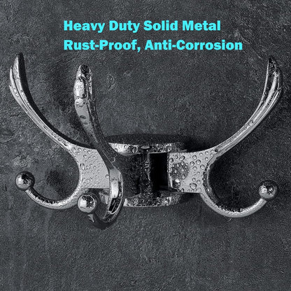 Swivel Coat Hook 2 Pack Heavy Duty Space Saving Towel Rope Hook Wall Mount Triple Swing Arms for RV Bathroom Kitchen Garage,Polished Chrome