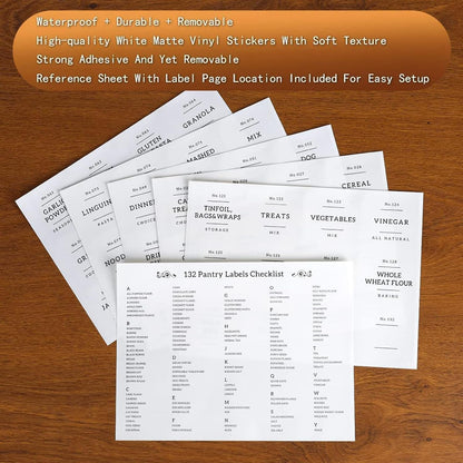 6 Pack Glass Jars with Bamboo Lid and Spoons - 17Oz/27Oz Borosilicate Glass Jars with 132 Pantry Labels - for Coffee Beans, Tea, Sugar & More