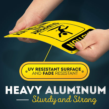 Caution Slippery When Wet Sign or ICY Sign, 7" x 10" 0.40 Aluminum, Fade Resistance, Indoor/Outdoor Use, USA MADE By My Sign Center