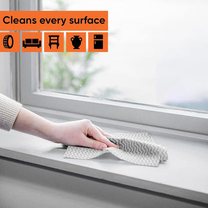 Superio Handy Wipes For Kitchen Multi-Purpose Heavy-Duty Reusable Cleaning cloth for house, Bathroom, and office. Disposable Dish Towel (15 Grey)