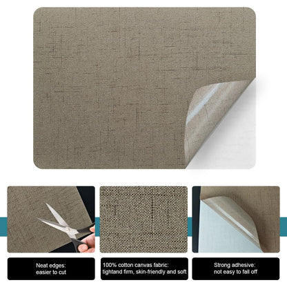 J.CARP 2Pcs Linen Repair Patches, Large Self-Adhesive Fabric Patch for Sofas, Couch, Furniture, Car Seats (8 * 11 inches-2PCS Floral Khaki)