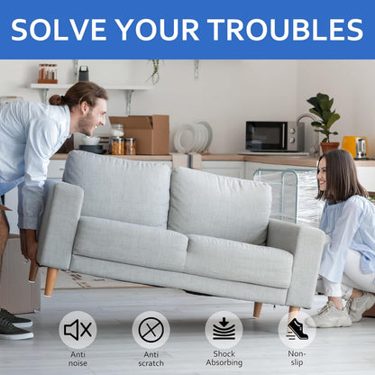 Silicone Furniture Pads, 5" x 120" Non Slip Furniture Pads Anti Skid Pads Non Slip Self Adhesive Cuttable Silicone Tape Strip Roll for Protecting Hardwood Floors Chair Wall Protector - White