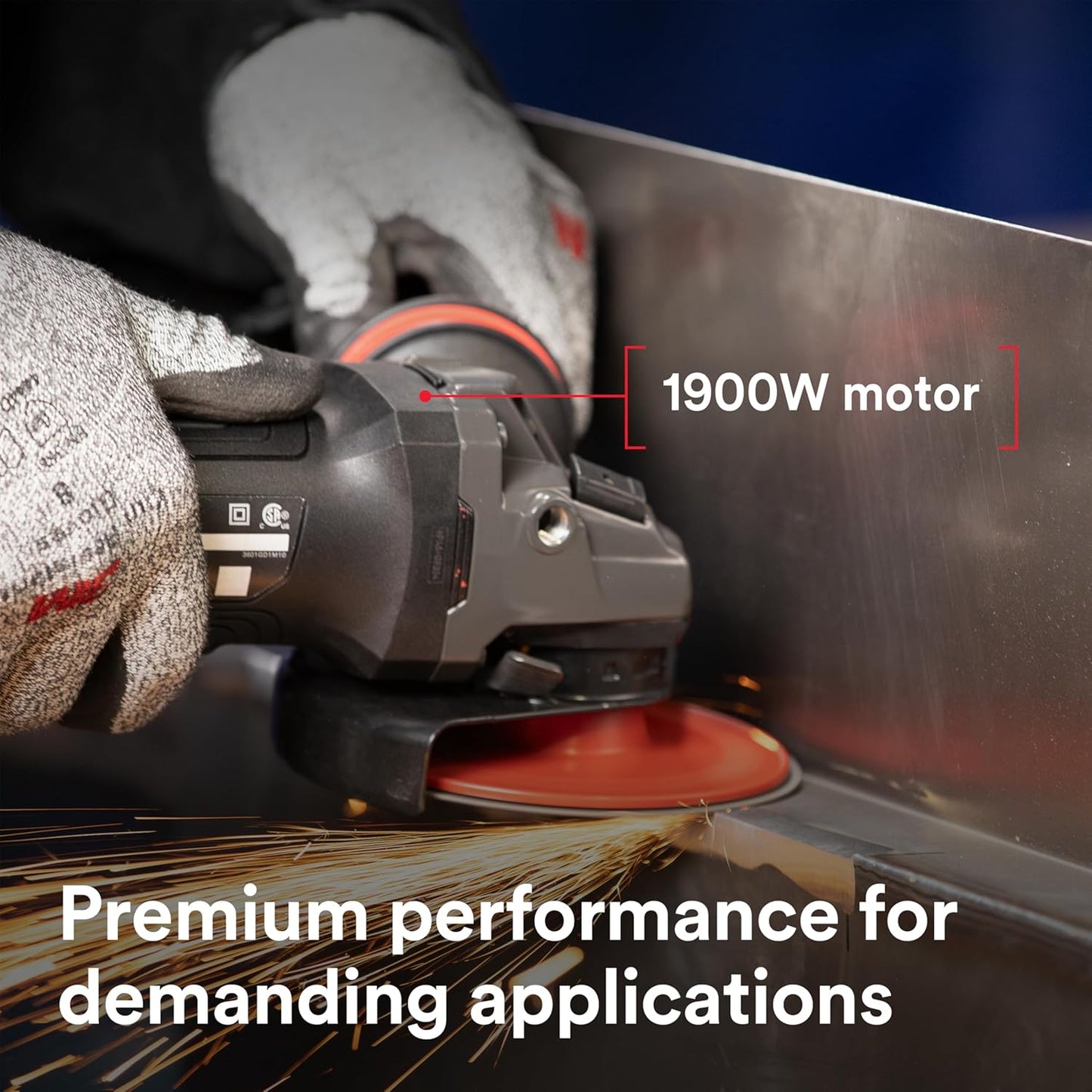 3M Electric Angle Grinder, 11130, VS, 4.5-5 in Slide Switch, 13-Amp, 120V, for Cutting, Grinding, Polishing and Rust Removal,1 EA