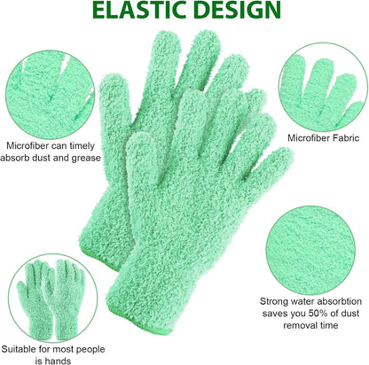 Plant Dusting Gloves, Microfiber Dusters for Cleaning Kitchen Indoor Mitt for House Use Desk Window Blind Screen Wash