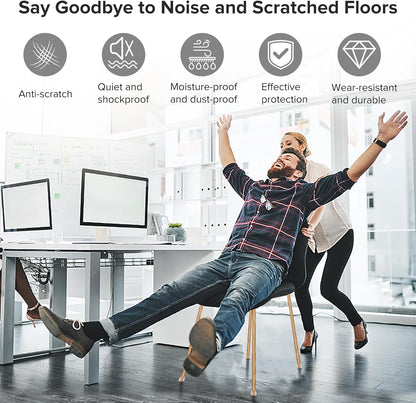 24PCS Upgraded Silicone Chair Leg Floor Protectors for Hardwood Floors, Furniture Sliders for Chair Legs, Felt Bottom Furniture Pads, Anti-Slip Round&Square Cap Covers to Scratch and Reduce Noise