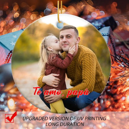 Custom Crystal Christmas Ornament with Photo, 2025 Personalized Keepsake Engraved Wedding Gift for Couples & First Christmas Memory