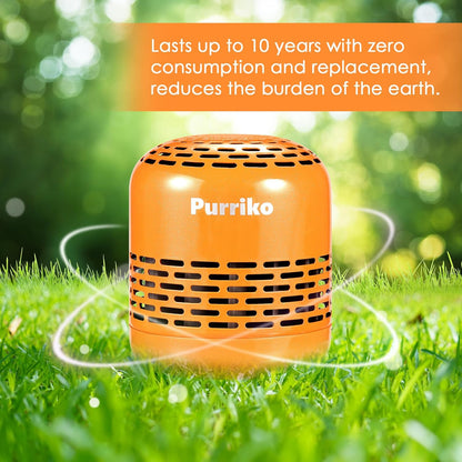 Purriko Refrigerator Deodorizer,Lasts up to 10 Years,Refrigerator Odor Eliminator,Fridge Deodorizer,More Effective Than Baking Soda Bamboo Air Purifying Bags,Orange