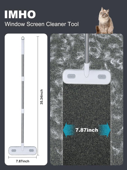 IMHO Cleaning Brush for Window Screen, Screen Cleaner Tool, 2 in 1 Mesh Screen Cleaning Brush, Small Brush for Patio, Door, Porch Screens, White &Grey Brush Cleaners for Screen