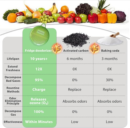 Refrigerator Deodorizer Odor Eliminator, Last for 10 Yeas Fridge Deodorizer Compact Fridge Freshener Deodorizer More Effective Than Baking Soda Bamboo Air Purifying Bags,Grass Green