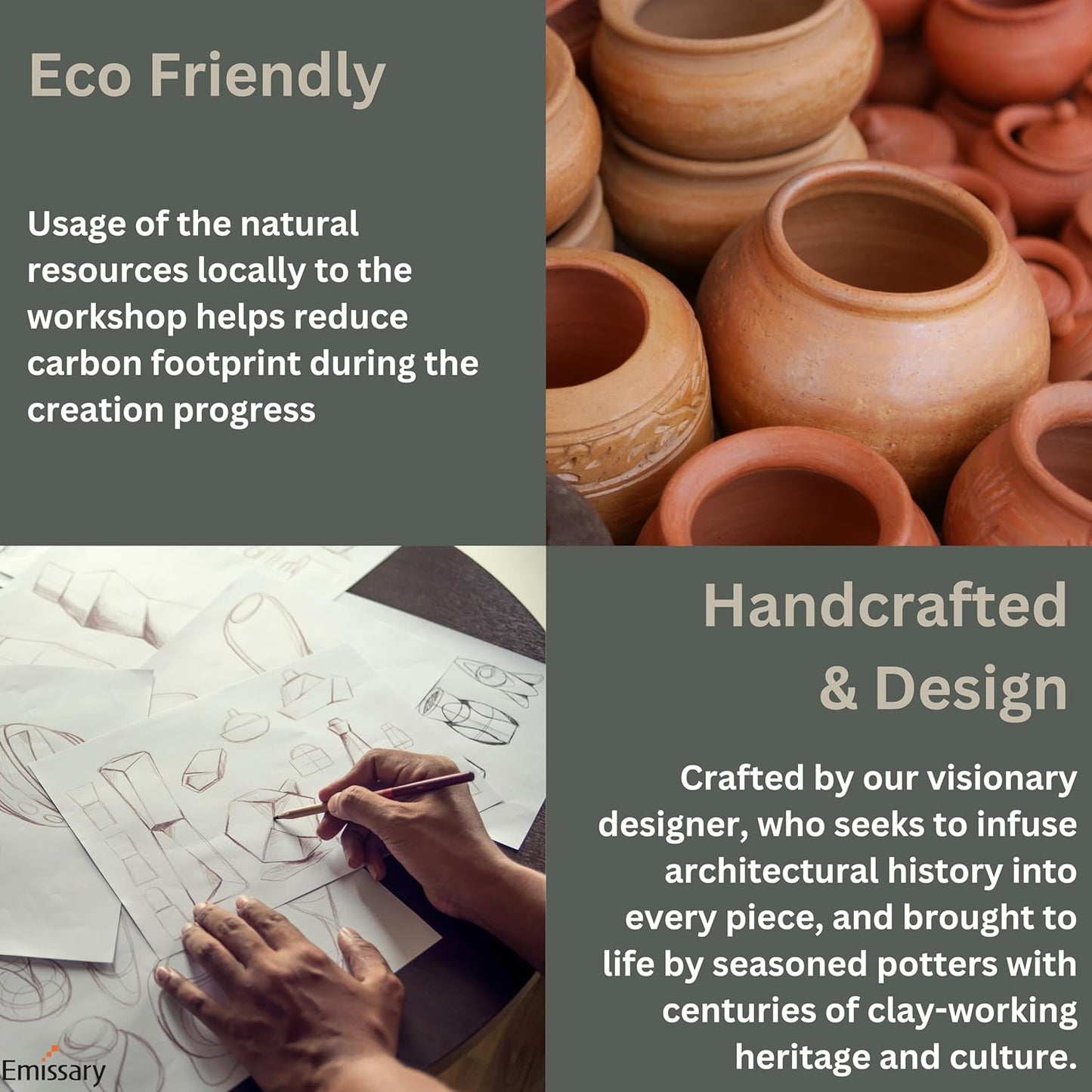 Emissary Round Stoneware Planter (Parent SKU 12012) (Green, 8" D x 7" H)