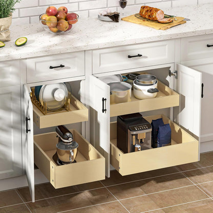 WelFurGeer Soft Close Pull Out Drawers for Cabinets, 26" W x 22" D Pull Out Cabinet Organizer, Cabinet Roll Out Drawers, Heavy-Duty Pull-Out Cabinets Drawer for Home & Kitchen Organization