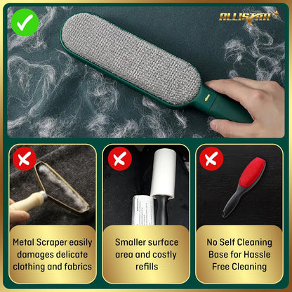 Pet Hair Remover, Lint Remover, Lint Brush for Clothes, Furniture, Carpets, Car Seats. Cat Hair Remover. Dog Hair Remover Laundry. Double-Sided. Reusable. Self-Cleaning Base. ALLISTAR (Forest Green)