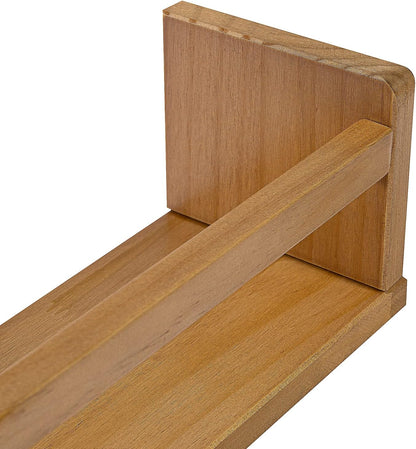 AZSKY Nursery Shelves Light Walnut Floating Book Shelf Organizer for Baby Nursery Décor Wall Book Shelves for Kids Room 24 Inch Wood Wall Ledge Shelves for Bathroom Kitchen Spice Rack a Set of 3