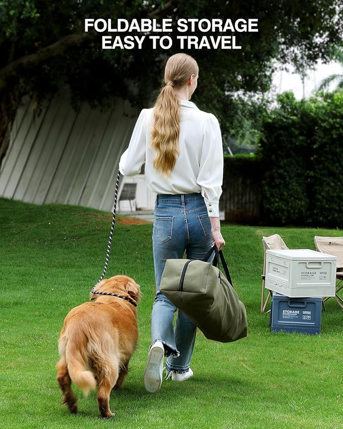 24-Inch Collapsible Travel Dog Crate, Portable 4-Door Soft Kennel for Medium to Large Dogs, Chew-Proof Mesh Windows, Indoor/Outdoor Use, Foldable, with Storage Bag (Green)