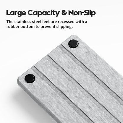 2 Pack Fast Drying Water Absorbing Diatomite Stone Mat Tray for Kitchen & Bathroom Counter - Instant Dry Sink Caddy Organizer - Vanity Holder for Soap, Sponge – Light Gray 10" x 4"