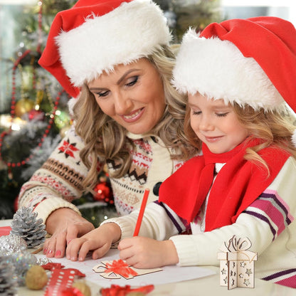 COCHIE DIY 3D Christmas Gift Box Wood Crafts to Paint for Kids Adults, Paintable Unfinished Wooden Slices for Craft, Xmas Gift Boxes Cutouts Ornaments for Painting Decorations (24 PCS)