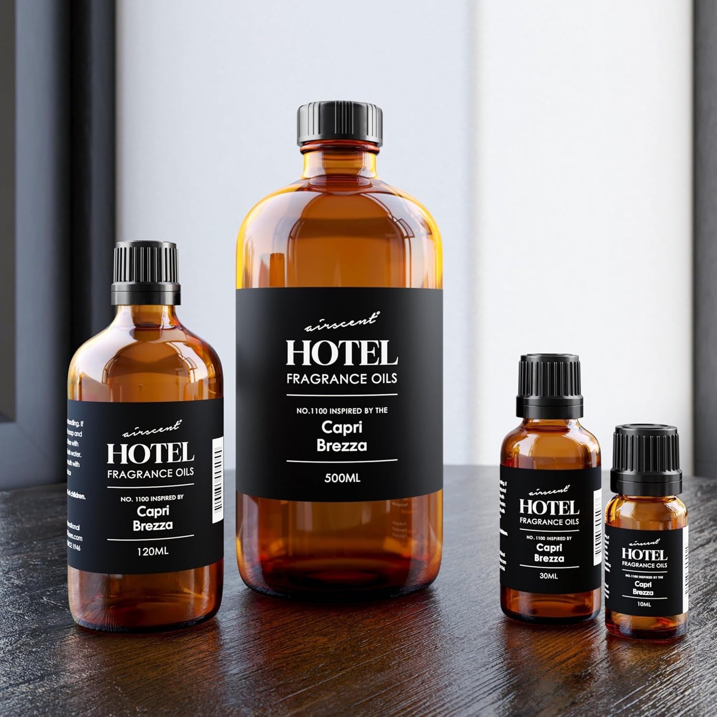 AirScent Capri Brezza Diffuser Oil No. 1100 - Volcano-Inspired Premium Fragrance Oil for Ultrasonic and Waterless Diffusers and Crafting - 500 ml, 16.9 fl oz Glass Bottle