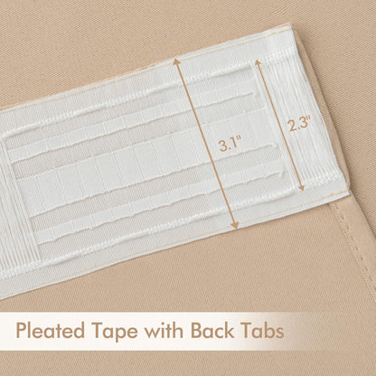 MIULEE Back Tab Beige Curtains 120 Inch Long 2 Panels Set for Living Room Bedroom, Cream Rod Pocket/Pinch Pleated Light Blocking Extra Long Thermal Insulated Room Darkening Blackout Curtains/Drapes
