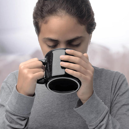 DISCOUNT PROMOS Custom Ceramic Campfire Coffee Mugs 13 oz. Set of 1, Personalized Bulk Pack - Perfect for Tea, Espresso, Cappuccino, Hot Cocoa - Black