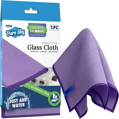 persik Microfiber Magic Streak Free Cleaning Cloth - JUST ADD Water No Detergents Needed – Streak Free Magic Ultra Microfiber Towel - for Windows,Car Glass, Mirror and Screen - Leaves no Wiping Mark