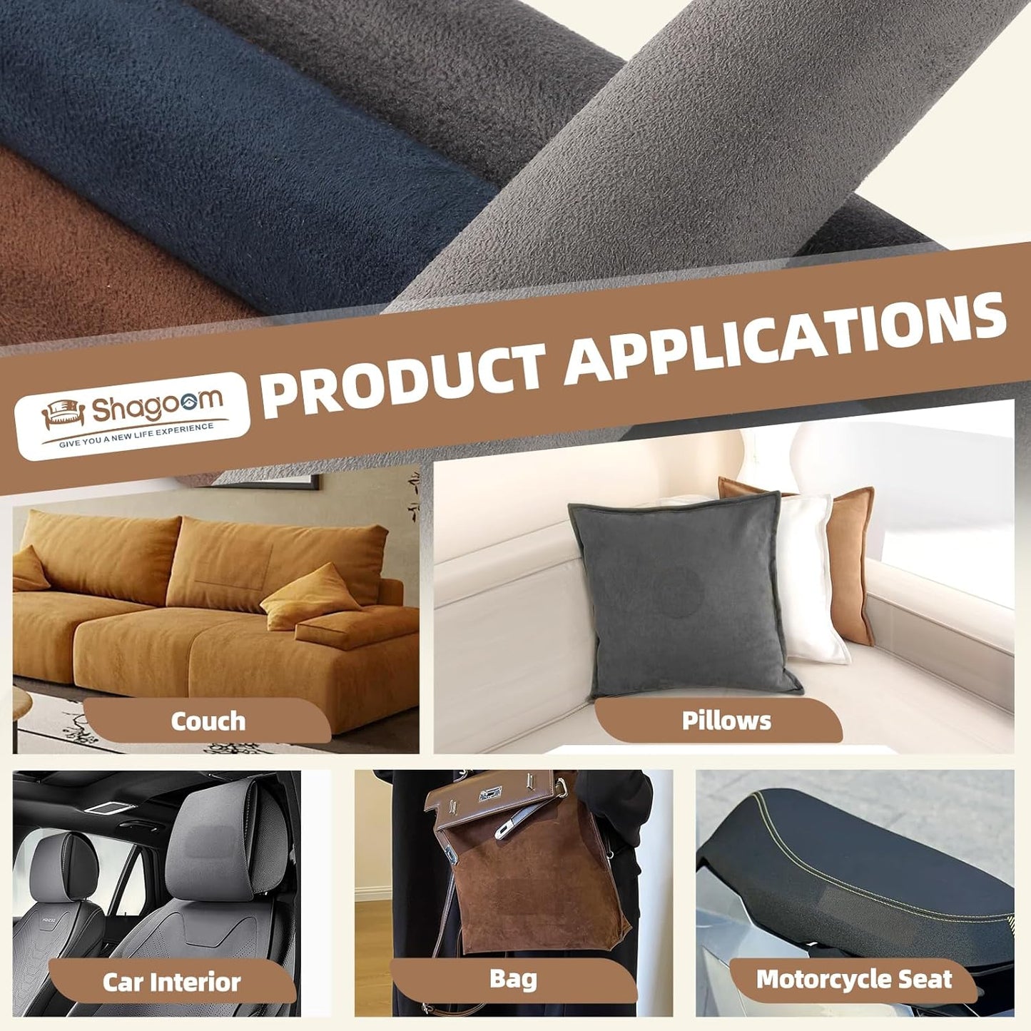 Suede Repair Patch, 35X79 Inch Fabric Large Repair Tape, Self-Adhesive Patches for Furniture, Sofa, Car Interior, Shoes, Hand Bag, Clothing (Coffee, 35X79 Inch)