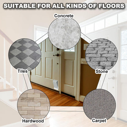 PATIKIL Rubber Door Stoppers for Bottom of Door, Door Wedge Stopper with Holder Sturdy Stackable Doorstop Wall Protector for Home Office Floor Concrete Tile, Gray