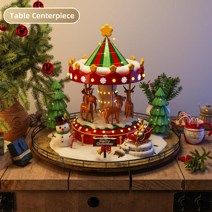 Lazy Susan Turntable Organizer for Table Top, 21’’ Round Wooden Lazy Susan for Cabinet Kitchen Countertop Pantry Dining Coffee Table for Condiments Spices, Rustic Bathroom Vanity Tray for Soap Candle