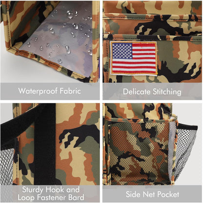 Surblue Bedside Caddy Hanging Organizer Storage Bag Pocket for Bunk, Hospital, College Dorm Rooms, Baby Bed Rails, Camp - 8 Pockets (Large, Desert)