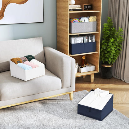 DIMJ Closet Storage Bins 6 Pack - Fabric Trapezoid Closet Organizer Bin, Foldable Storage Baskets for Shelves, Shelf Organizer, Clothing Storage Box for Toys, Books, Towel, Clothes