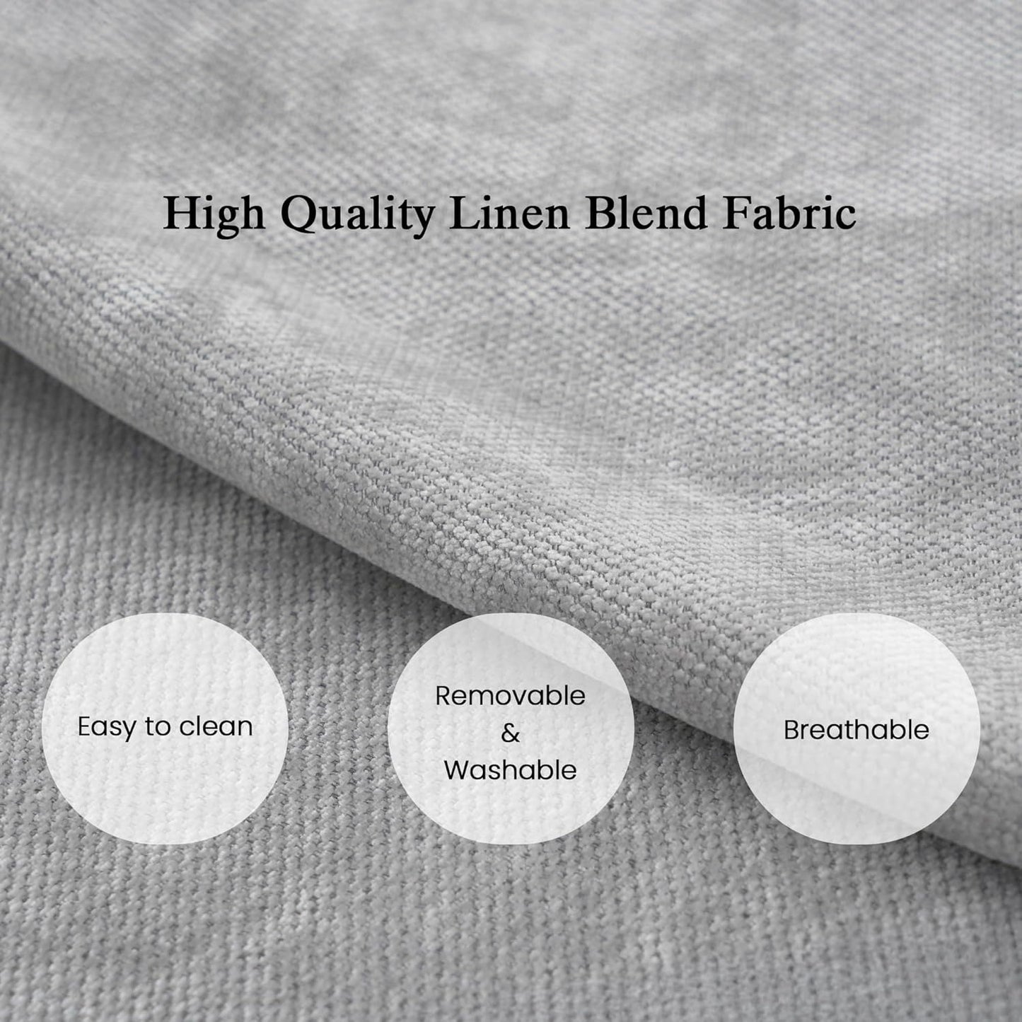 JACH U-Shaped Sectional Couches for Living Room, Cloud Sectional Couch with Deep Seat, 155.9" Modular Sofa with Chaise, Covers Removeable & Washable, Sofas Furniture for Living Room, Light Grey