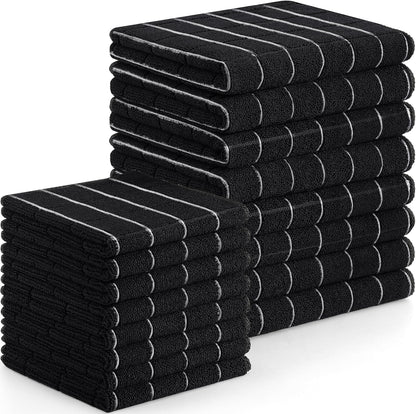 Homaxy Microfiber Kitchen Towels and Dishcloths Set, 16 Pack Soft and Absorbent Dish Hand Towels Bulk, 28 x 16 Inch & 12 x 12 Inch Quick Drying Rags for Washing Dishes, Grey