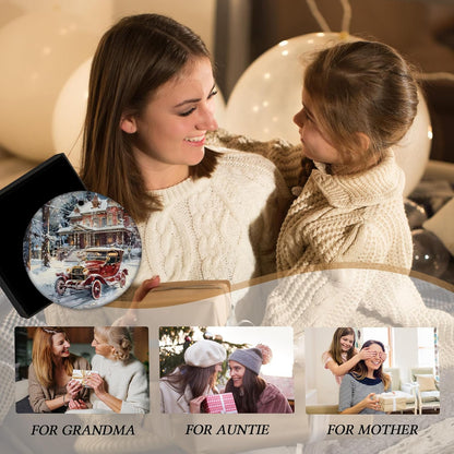 Vintage Christmas Ceramic Ornament Gifts, Retro Winter Christmas Decorative Hanging Ornaments for Xmas Tree Holiday Party Decoration, Winter Xmas Tree Decorations