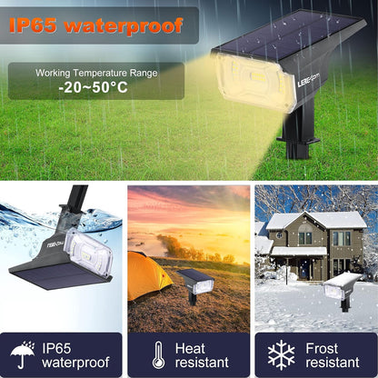 40 LEDs Spotlights,IP65 Waterproof Solar Powered Landscape Spotlights 2-in-1 Wall Light, Outdoor Landscaping Lights Auto On/Off for Yard Garden 2Pack Warm-White