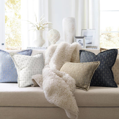 ZWJD Pillow Covers 22x22 Set of 2 Soft Polyester Textured Pillow Covers with Stylish Flange Edge Cozy Farmhouse Throw Pillows for Couch Bed Sofa Living Room