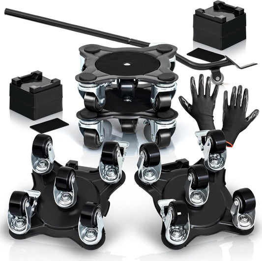 Furniture Movers with Wheels - Set of 4 Heavy Duty Furniture Lifter Tool with 2000 lbs Load Capacity, Easy Sliders Dolly for Moving Appliances, Sofa, Cabinet, and Piano etc (6.3×6.3IN)