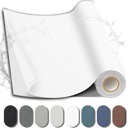 Fabric Repair Patch, 17X158 Inch Fabric Large Repair Tape, Self-Adhesive Patches for Furniture, Sofa, Car Interior, Shoes, Hand Bag, Clothing (White, 17X158 Inch)