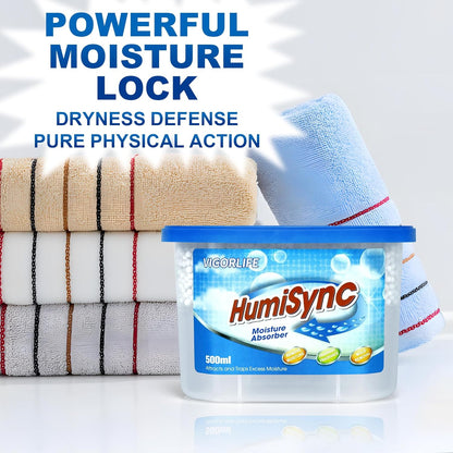 Moisture Absorbers 6 Pack, 16.9oz., Portable Humidity Absorber Boxes for Bathroom, Closet, Kitchen, Dehumidifiers, Attract and Trap Excess Moisture, Convenient and Effective, Blue