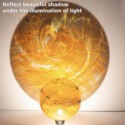 10 Inch Glass Gazing Ball, with 9.4" Tall Metal Gazing Globe Stand, Glass Balls Display Holder Set for Outdoor Garden Lawn Yard Decoration, Sunset Sky