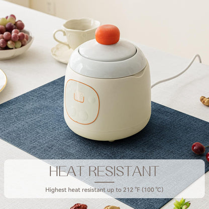 Romanstile Vinyl Placemats Set of 12-12 X 18 Inch - Heat Resistant Place Mats 100% Waterproof Oilproof Wipeable Reversible Faux Leather Table Mats for Kitchen/Dining/Party/Outdoor, Navy Blue