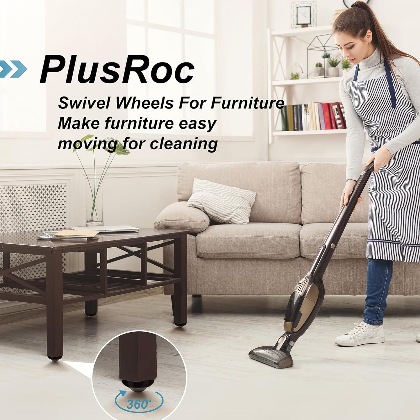 PlusRoc 12 Pack Self Adhesive Caster Wheels 1 Inch for Furniture Mop Bucket, Load Capacity 28LBS Per Wheel, Low Profile Swivel Wheels for Small Appliance Storage Bins