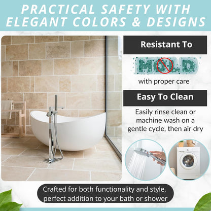 ENKOSI Bath Mat - Large Non Slip Bathtub & Shower Mat - Extra Long. 40 x 16 Inch Bathroom Mats for Tub Nonslip Anti Slip Bathmats (40x16 Beige 1-Pack)