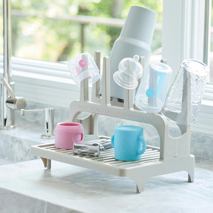 PopYum Seattle Gray Space Saving Drying Rack from 100% Recycled Bottles, countertop for Baby Bottle, Plastic Bags, Cups, Glass, tumblers, Compact