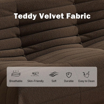 Big Bean Bag Chairs for Adults, 3 Seater Large Bean Bag Chair Sofa, Fireside Chair Lazy Sofa Chair with High Density Comfortable Foam, Modern Bean Bag for Living Room, Bedroom, Office (Coffee)