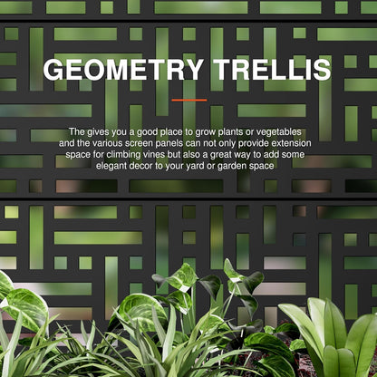 Casaphoria Metal Raised Garden Bed with Trellis and Wheels, 72"x47"x16" Planter Box for Climbing Plants, Vegetables & Vines, Features Drainage Holes and Privacy Screen (Black-Helen)