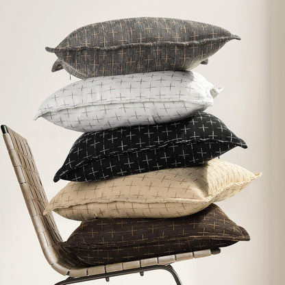 ZWJD Pillow Covers 20x20 Set of 2 Soft Polyester Textured Pillow Covers with Stylish Flange Edge Cozy Farmhouse Throw Pillows for Couch Bed Sofa Living Room