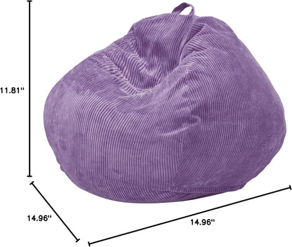 3.5FT Bean Bag Chairs Teardrop Bean Bag Chair for Adults Beanbag Chair with Memory Foam Filled Machine Washable Cover for Living Room, Bedroom (Large,Purple)