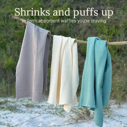 GILDEN TREE Waffle Bath Sheet Large Bath Towels Quick Dry Thin Body Towels, 40x80 Oversized Bath Towels for Adults, Classic Style (Cream)