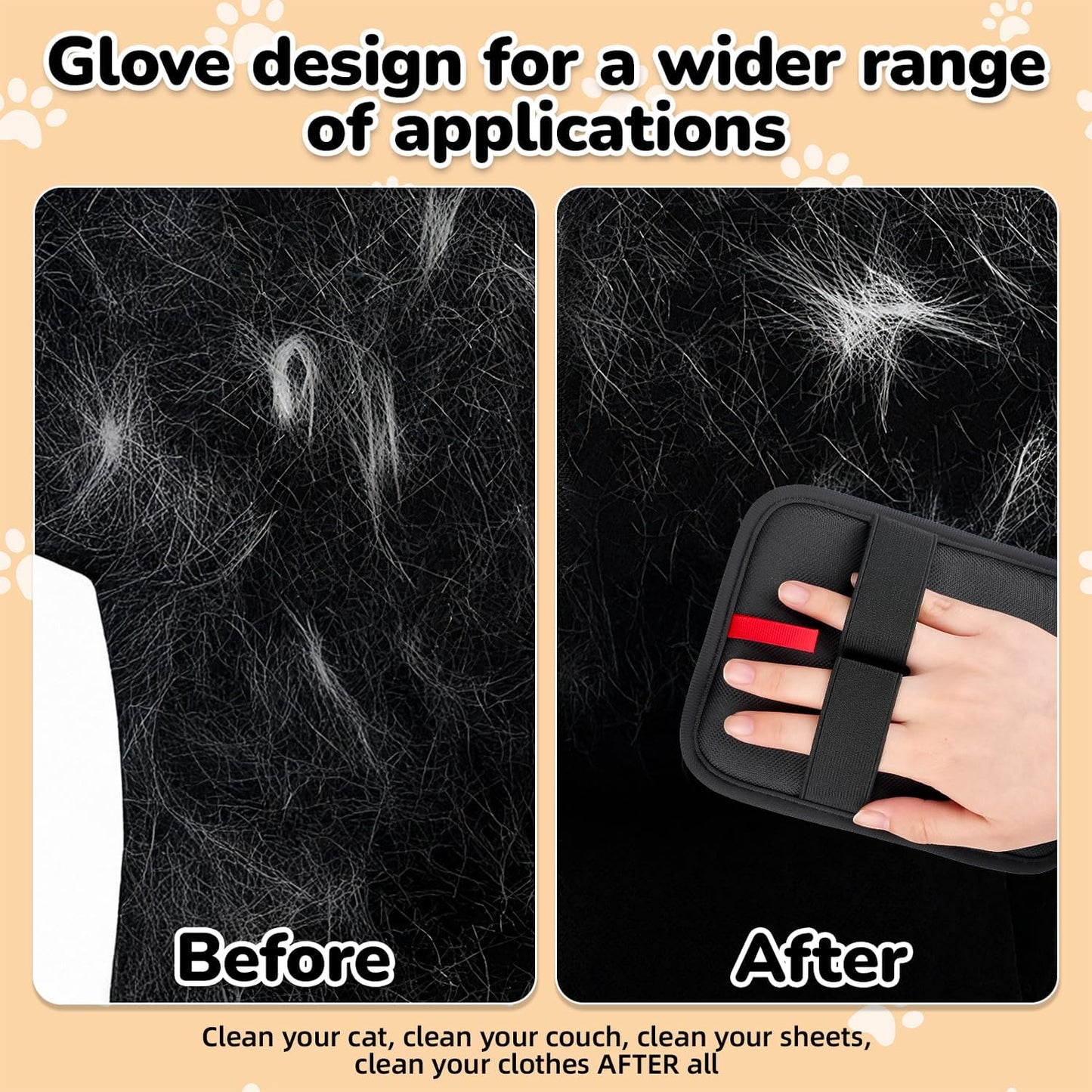 Pet Hair Remover, electrostatic pet Hair Removal Gloves, cat and Dog pet Hair Removal Tools, Suitable for Bed Sheets, Blankets, Clothes, Sofas, Multi-Functional Beauty Gloves -1 Piece