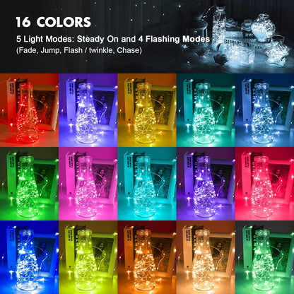 2Pack Battery Fairy Lights, Total 78Ft 240LED, Battery Operated Fairy Lights with Remote and Timer, RGB Color Changing String Lights/Twinkle Lights for Bedroom Indoor Christmas Decoration