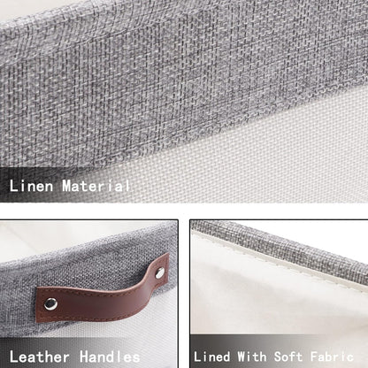 HNZIGE Small Storage Baskets for Organizing(6 Pack) Fabric Storage Baskets for Shelves, Baby Gift Baskets for Empty Closets, Laundry, Nursery, (Gray&White, 11.8" x 7.8" x 5.1")